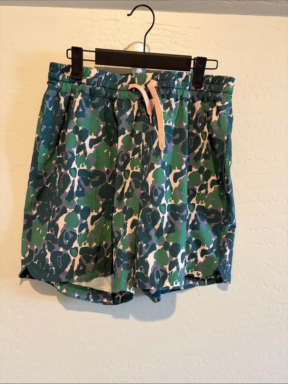 Women's Green Floral Athletic Drawstring Shorts
